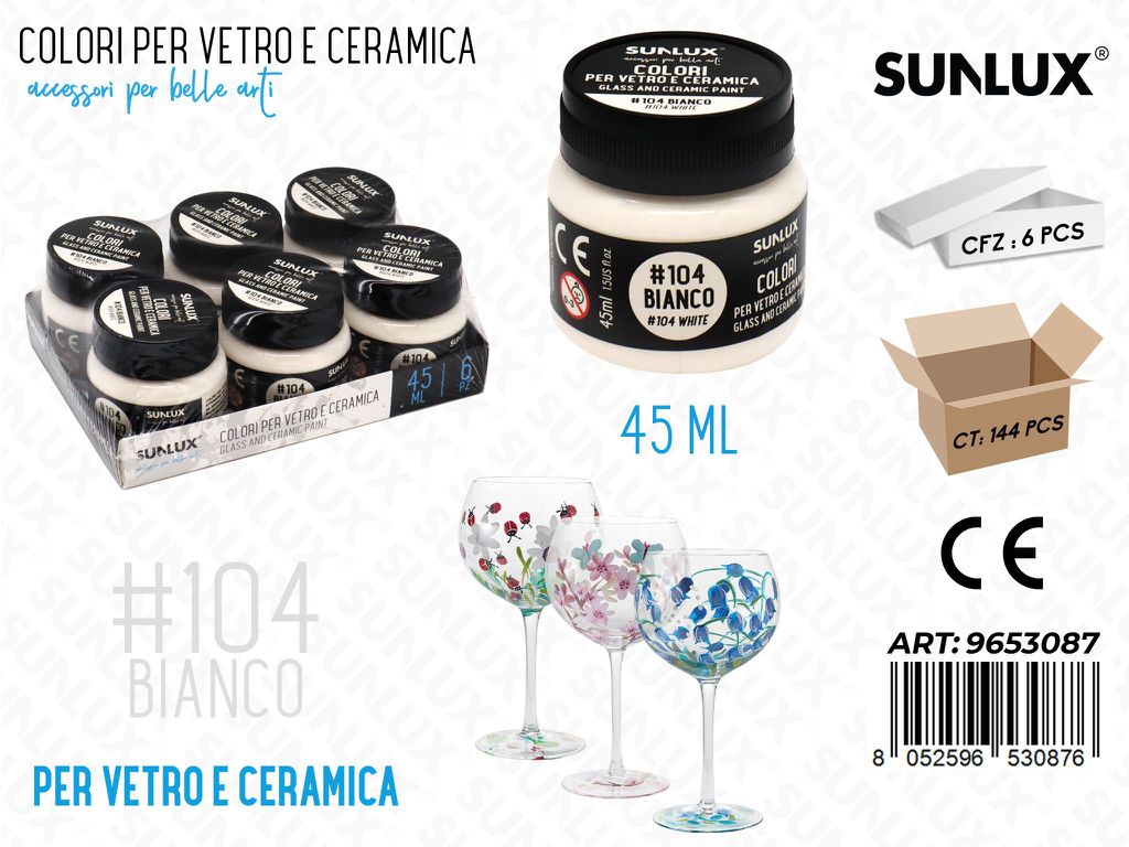 Sunlux Colori Vetro Ceramica 104 Bianco 45ML