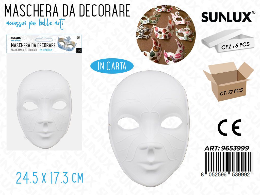 Maschere da Decorare in Carta 24.5*17.3CM