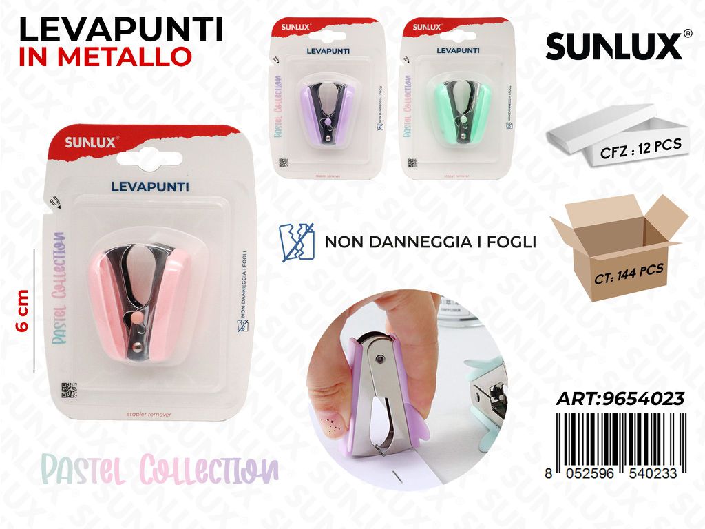Sunlux Levapunti Metallo L. Pastel Ass. 6CM