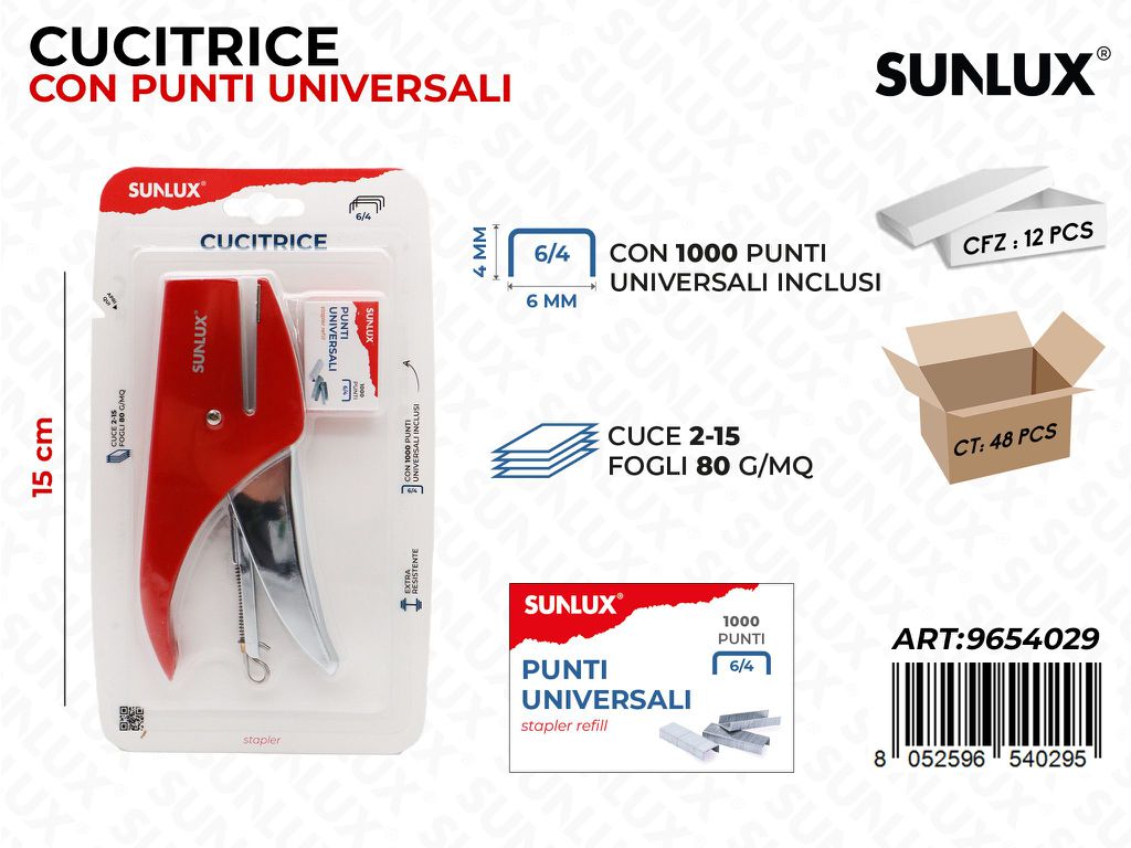 Sunlux Cucitrice c/Punti Uni. 15CM