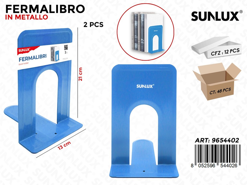 Fermalibri in Metallo Blu 13*21CM 2PCS