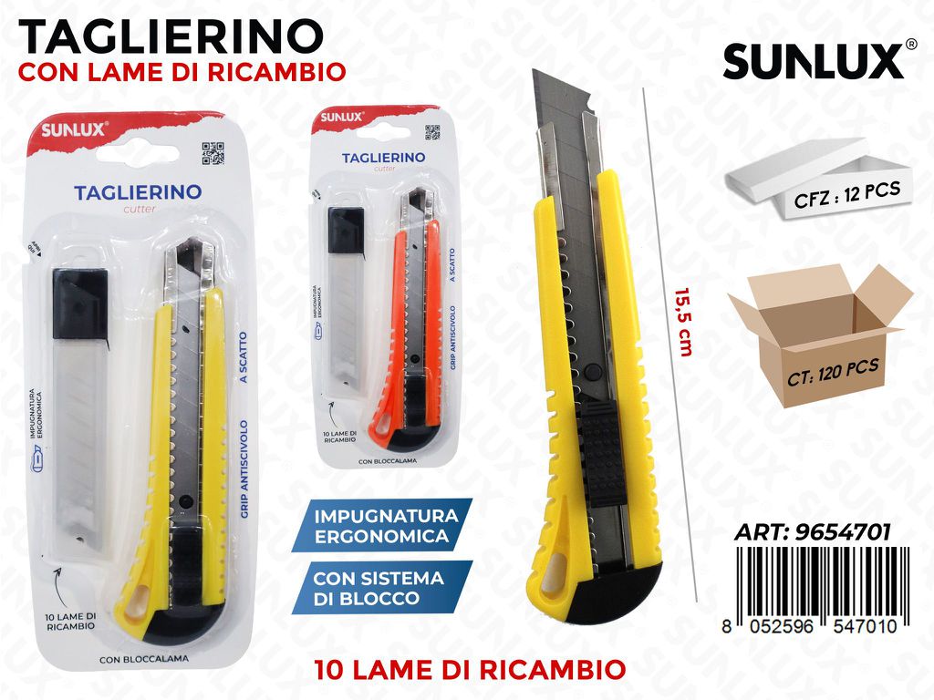 Sunlux Taglierino c/ 10 Lame 15.5CM