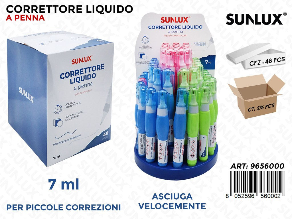 Sunlux Esp. Correttore Liquido Penna 7ML Ass.