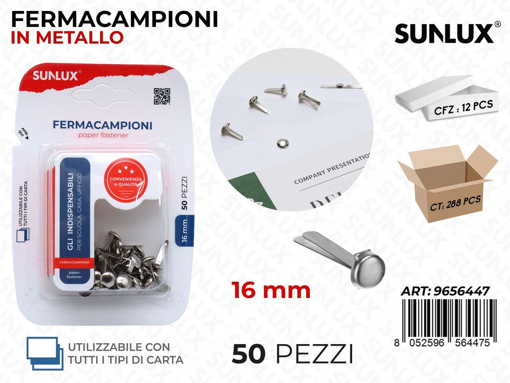 Sunlux Fermacampioni Arg 50PCS 16MM