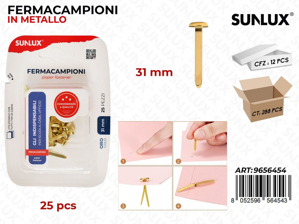 Sunlux Fermacampioni Oro 25PCS 31MM