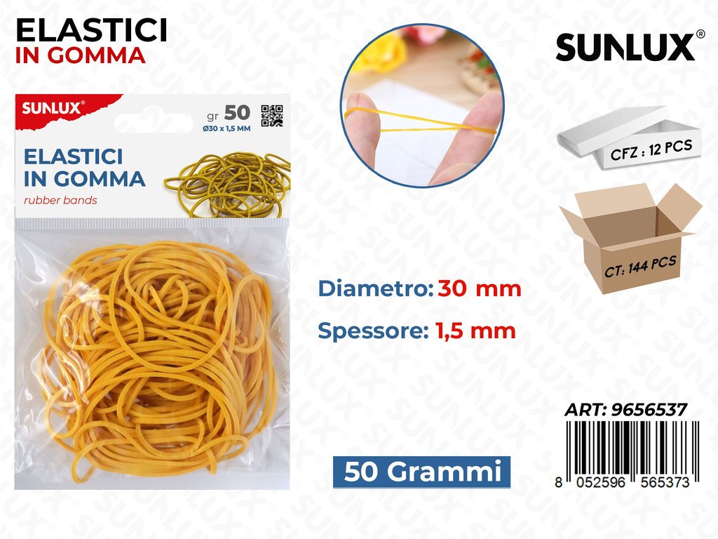 Sunlux Bl. Elastici in Gomma Giallo 30*1.5MM 50G