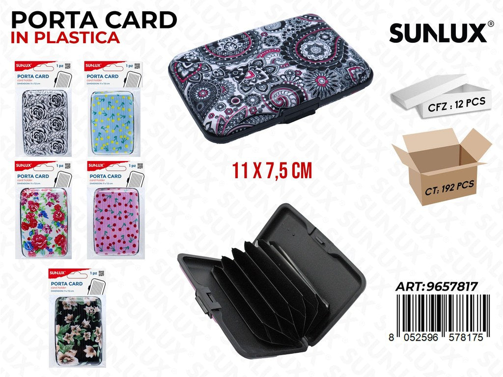 Sunlux Porta Card in Plastica Ass. 11*7.5CM