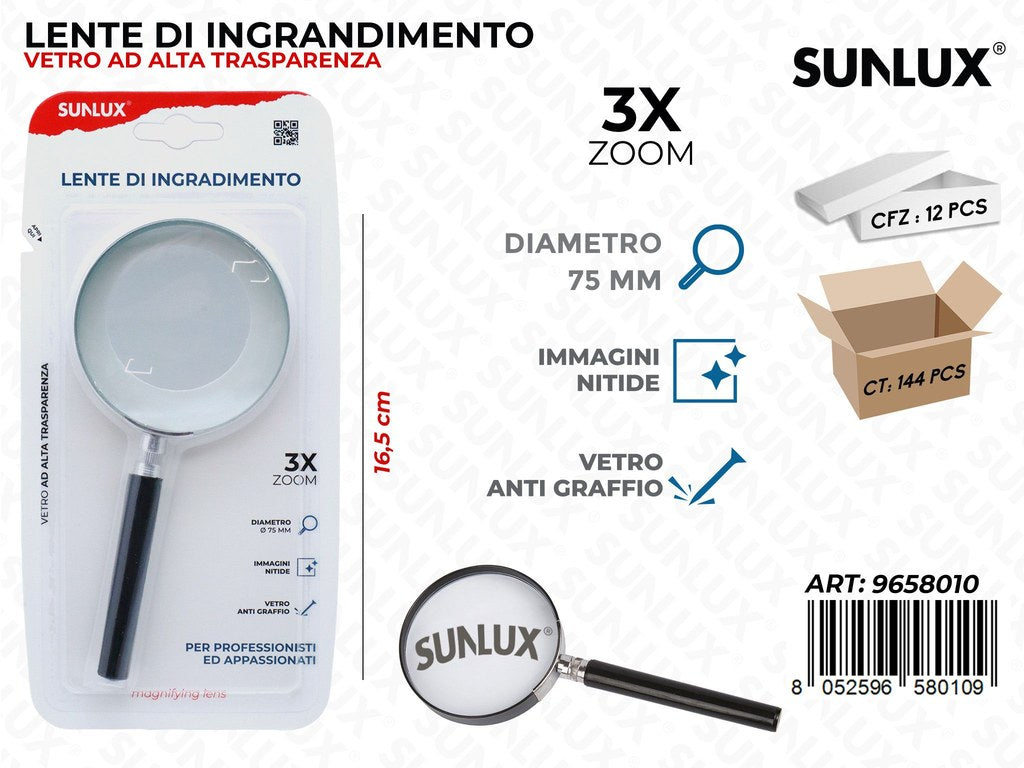 Sunlux Lente di Ingrandimento 3X 16.5CM