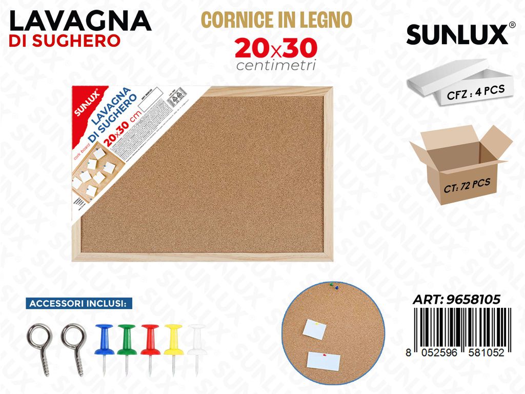 Sunlux Lavagna in Sughero 20*30CM