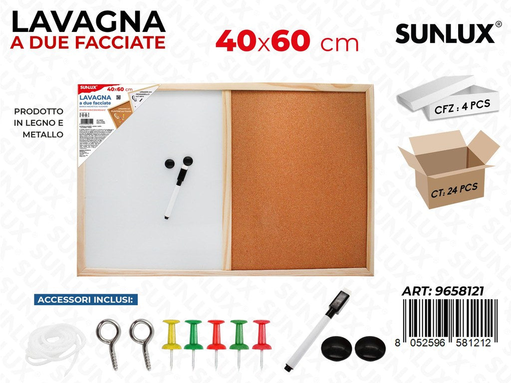 Sunlux Lavagna Due Facciate c/ACC. 40*60CM