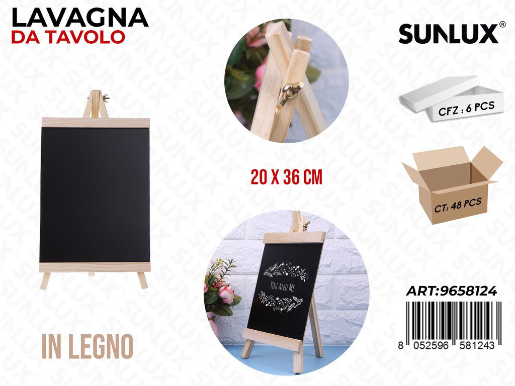 Sunlux Lavagna da Tavolo Legno 20*36CM