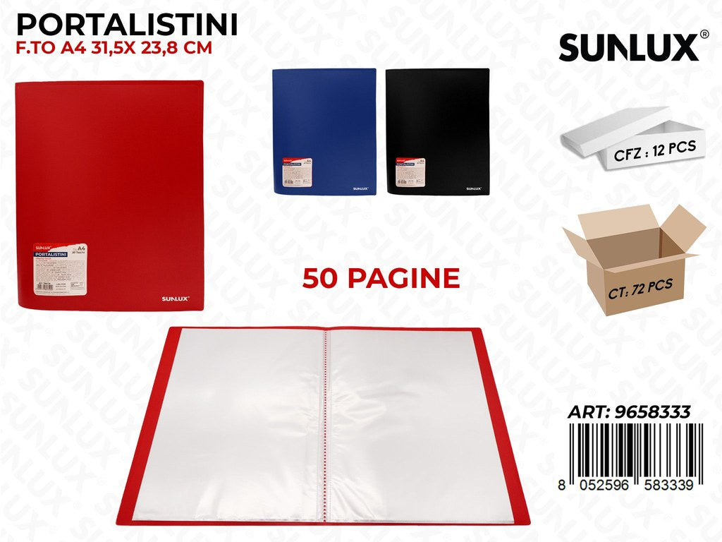 Sunlux Portalistini F.to A4 Ass. 50PAG.