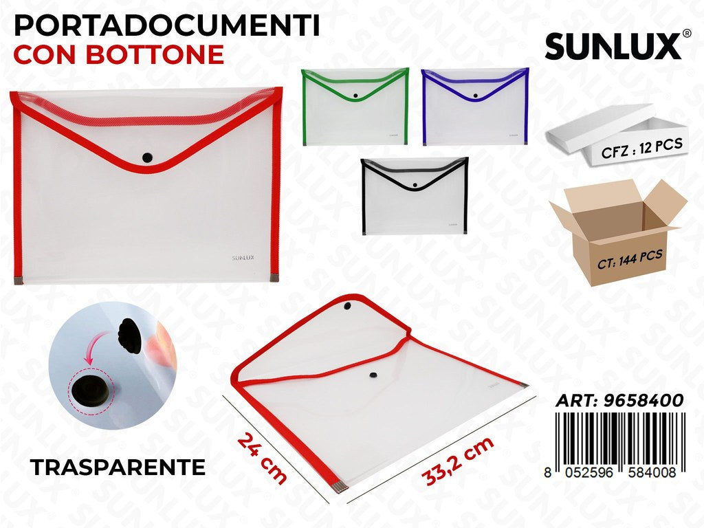 Sunlux Portadocumenti c/Bottone Ass. 24*33.2CM