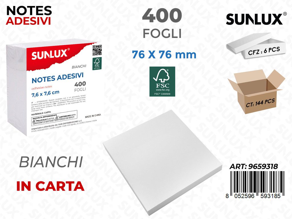 Sunlux Notes Adv Bia. 400F 76*76MM