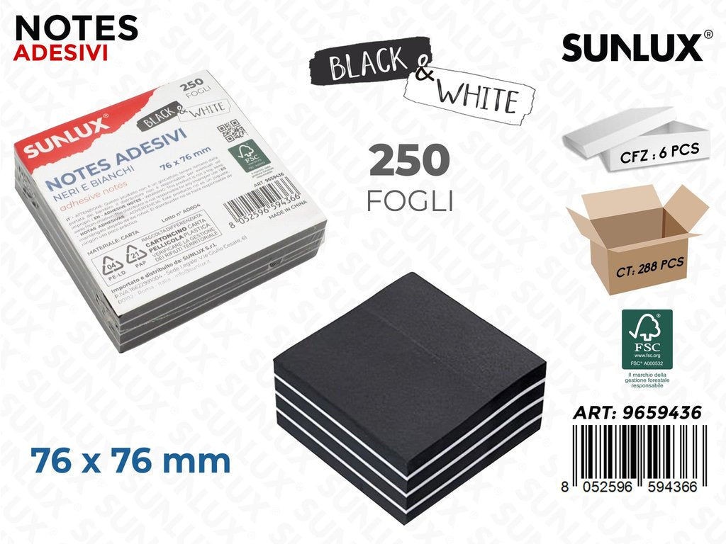 Sunlux Notes Adv Nero/Bianco 200FF 76*76MM
