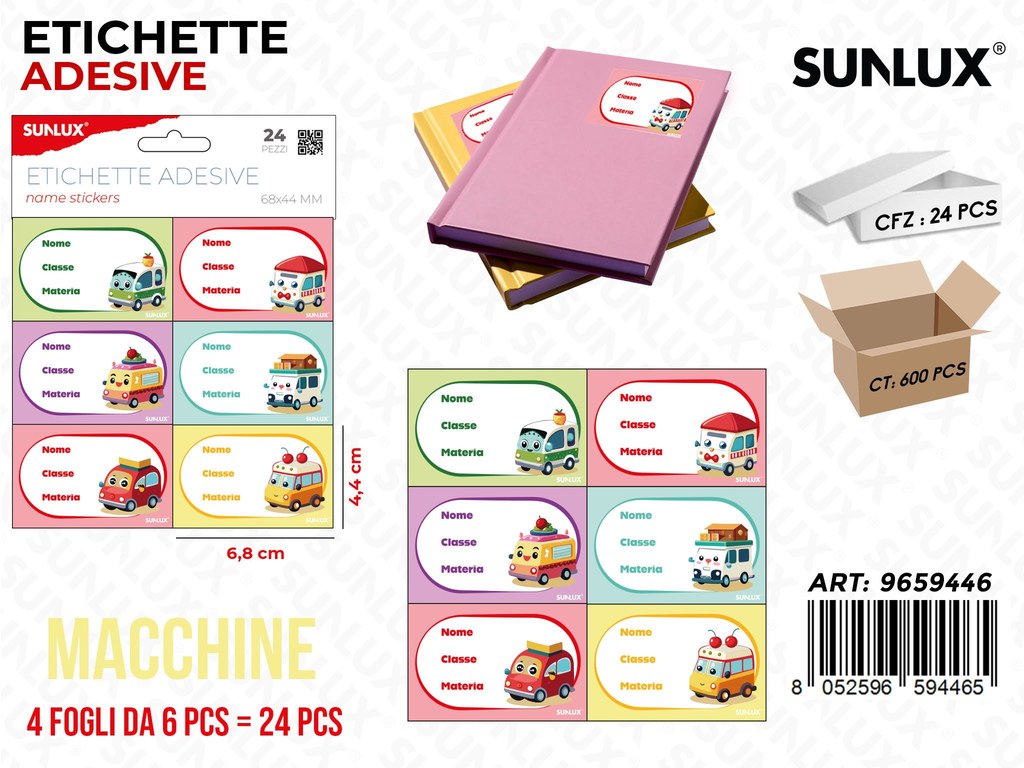 Sunlux Etichette Adv Macchine 24PCS 6.8*4.4CM