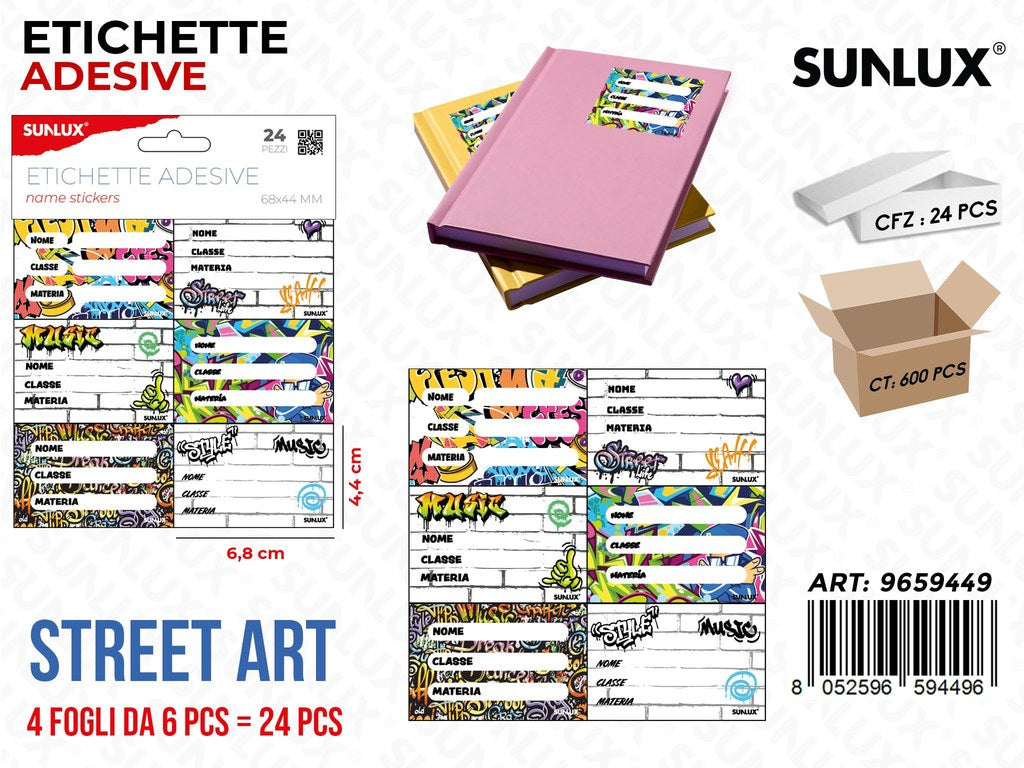 Sunlux Etichette Adv Street Art 24PCS 6.8*4.4CM