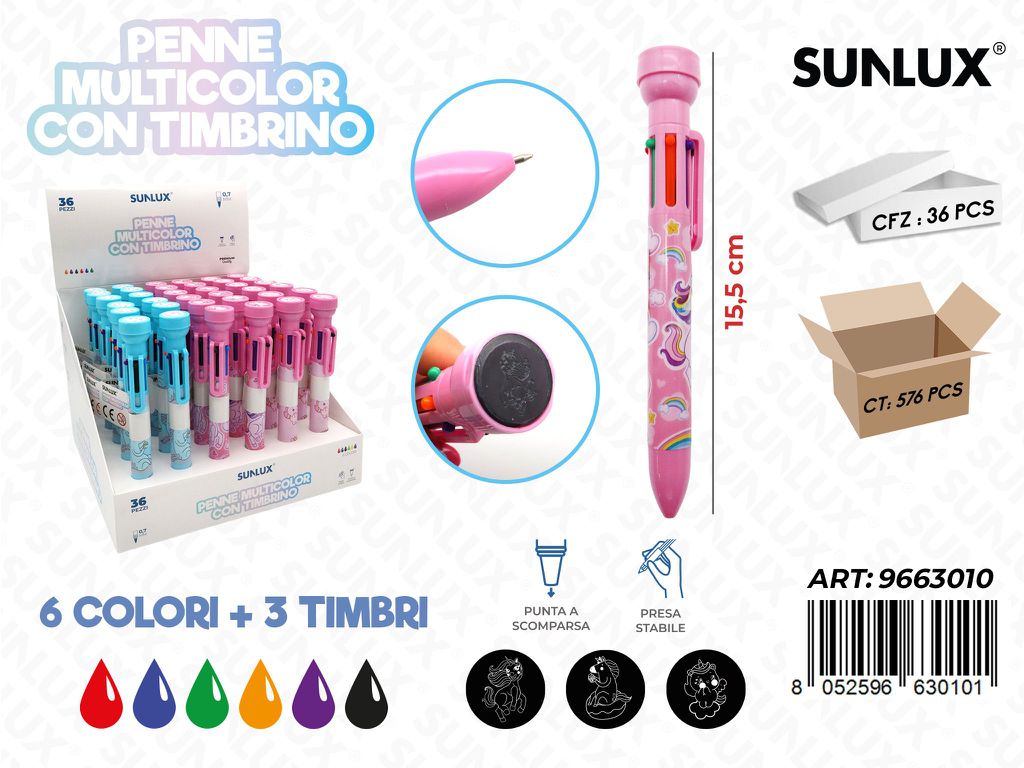 Esp. Penne Multicolor C/Timbro 15.5Cm