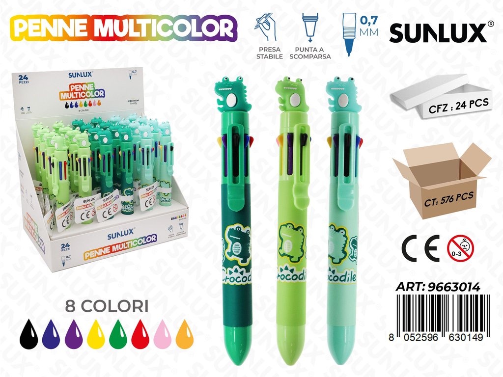 Penne Multicolor 8Col. Ass. 0.7Mm