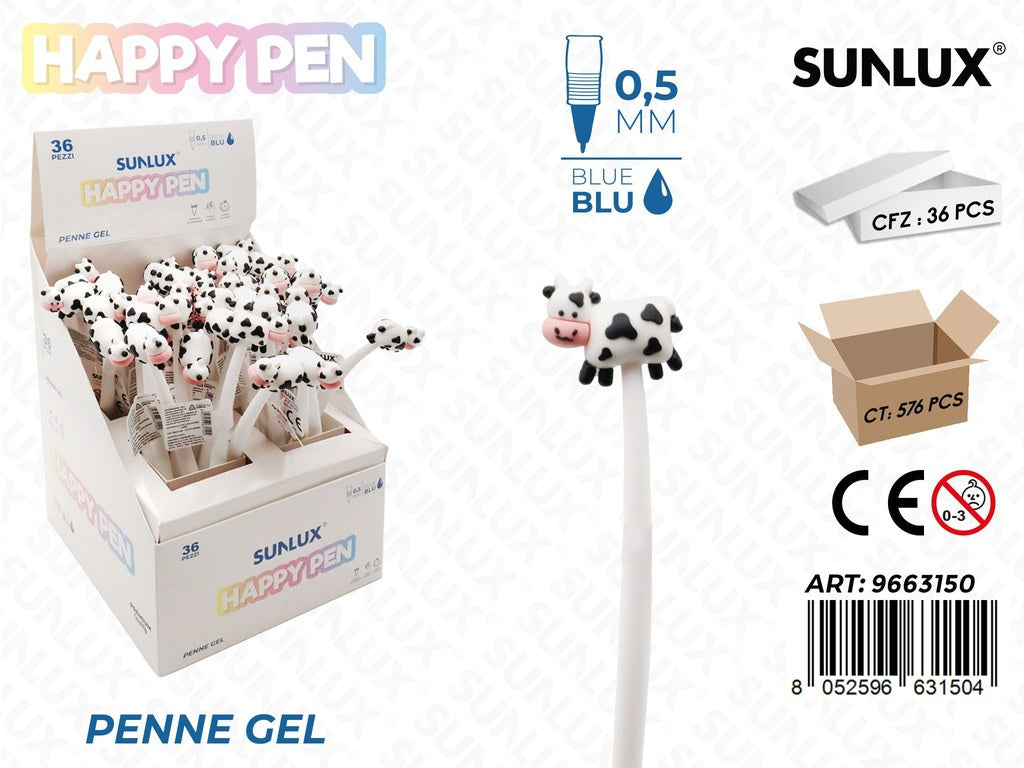Happy Pen Gel Ass. Blu 0.5Mm Mucca