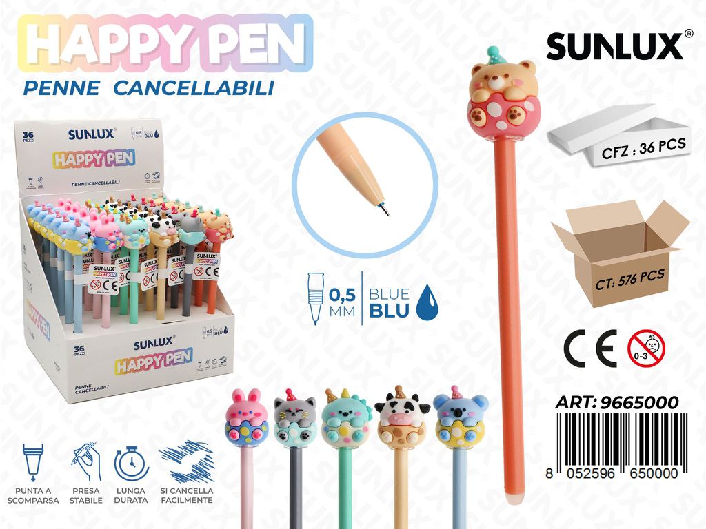 Happy Pen Penne Cancell. Blu 0.5Mm