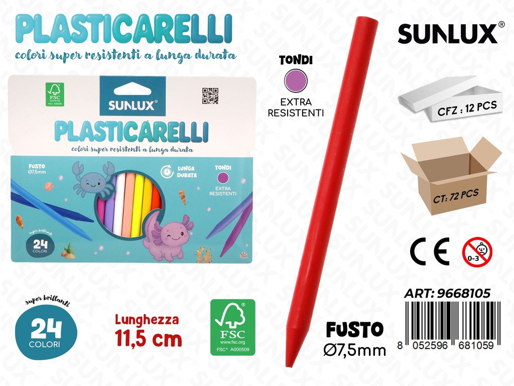 Sunlux Plasticarelli 24COL. 7.5*11.5CM