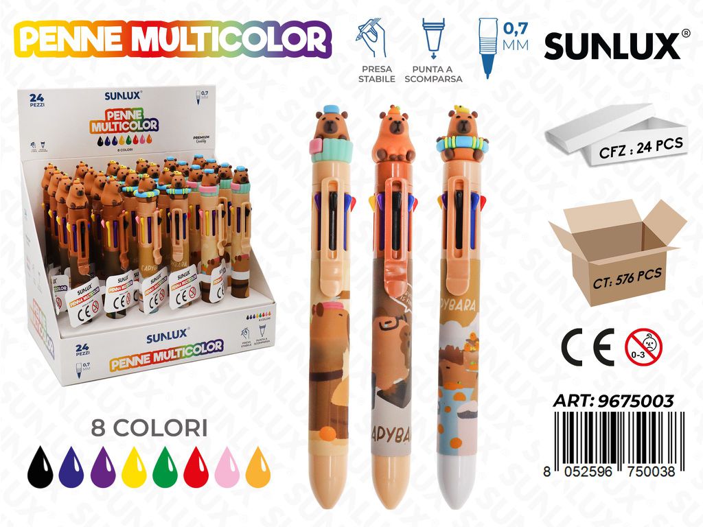 Penne Multicolor 8Col. Ass. 0.7Mm