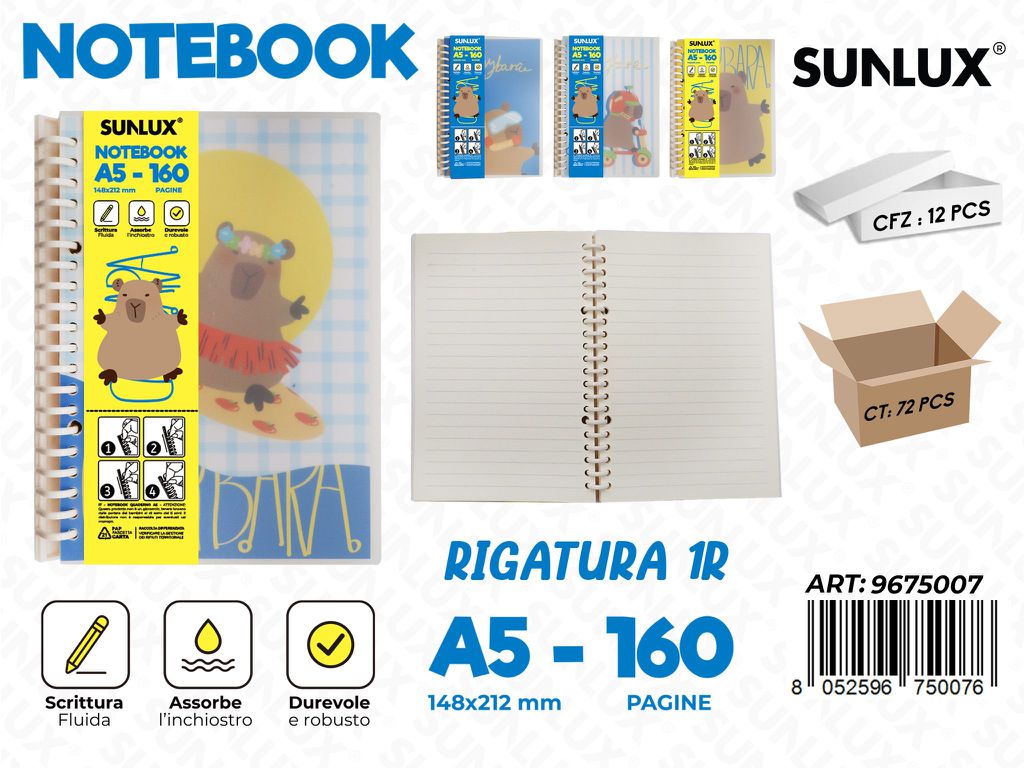 Notebook C/Anelli A5 Rig. 1R 160Pag.