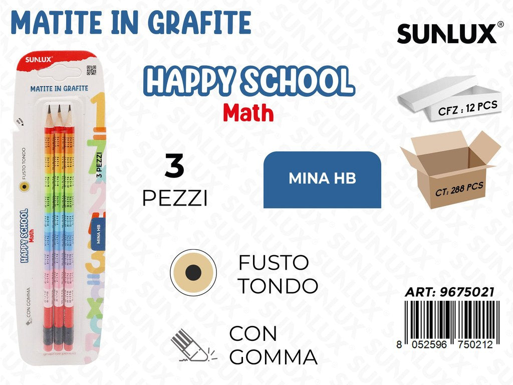 Esp. Matite Grafite Hb Math 3Pcs