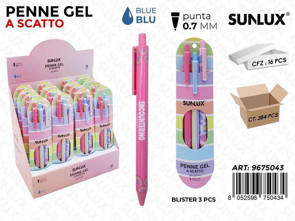 Penne A Scatto Gel 3Pcs Ass. 0.7Mm