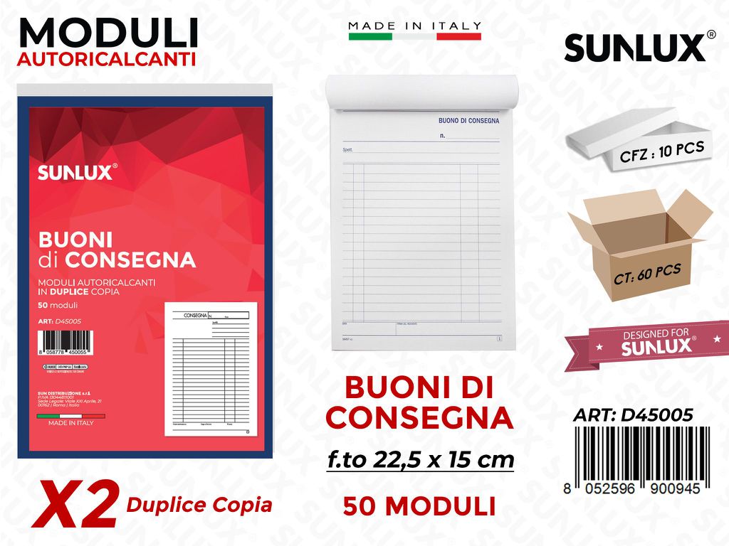 Buoni di Consegna X2COPIA 21.5*14.8CM