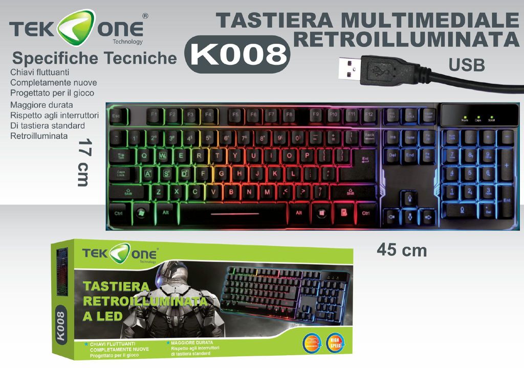 Tastiere Gaming Retroilluminata A Led