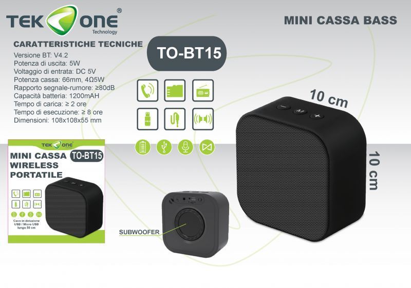 Mini Cassa Wireless Portatile BT15