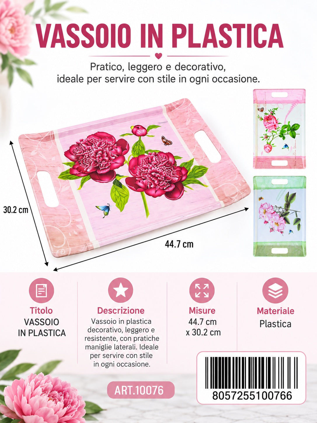 10076 B1 Vassoio In Plastica Ct 36