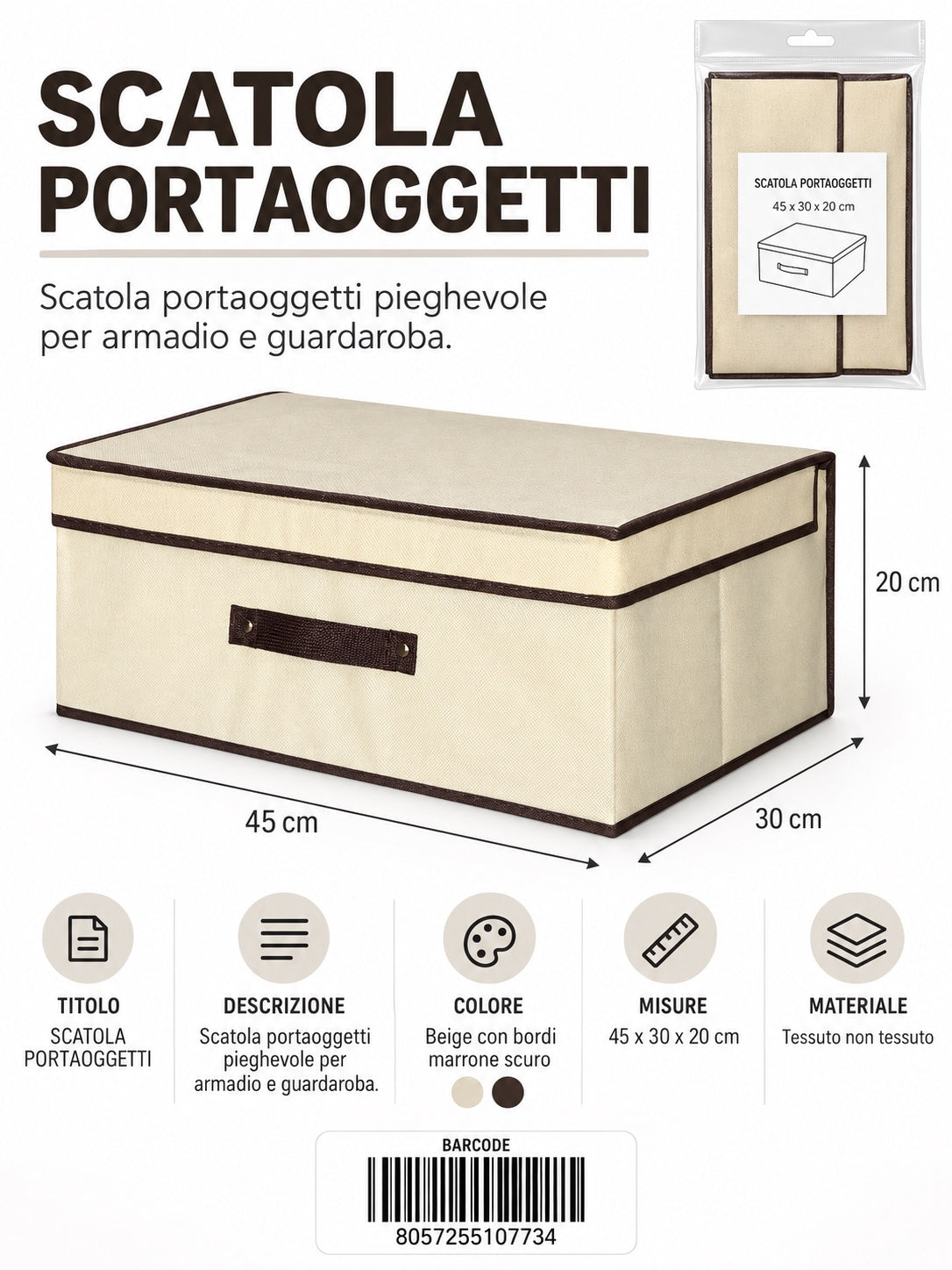 10773 C3 Baule Tnt Stile 45*30*20Cm Ct 24