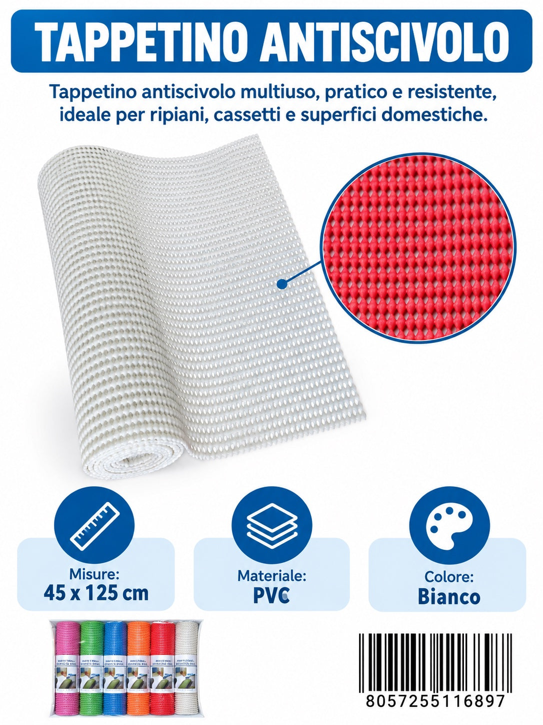 11689 Tappeto Antiscivolo 45*125Cm 1/12 Ct 96