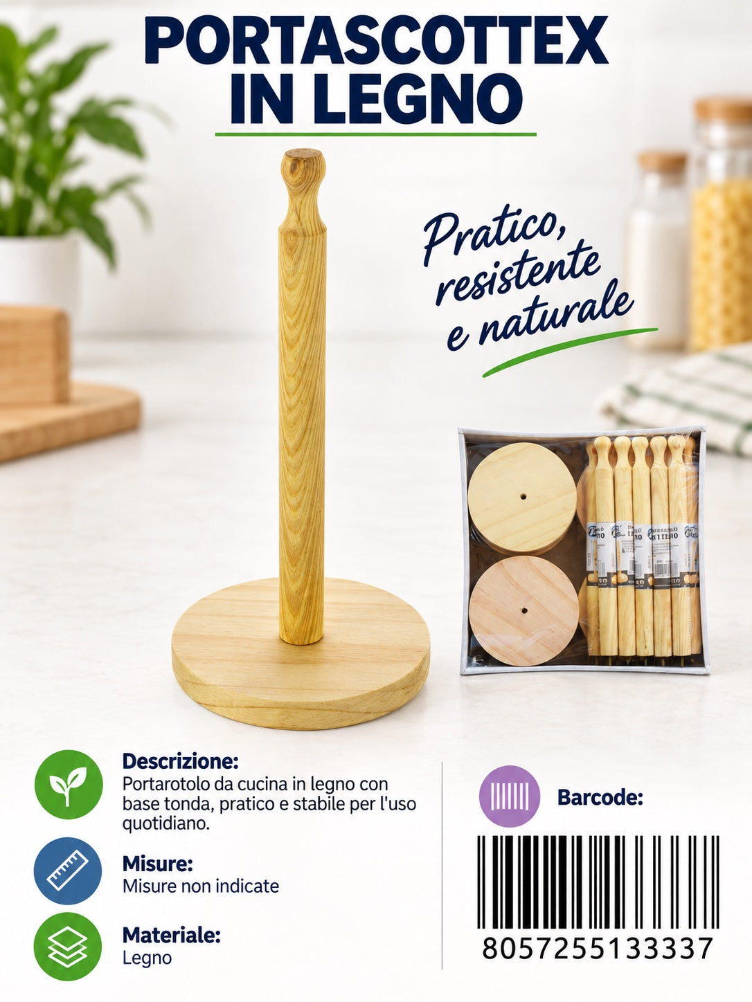Portarotolo In Legno Ori 1/6 Ct 180