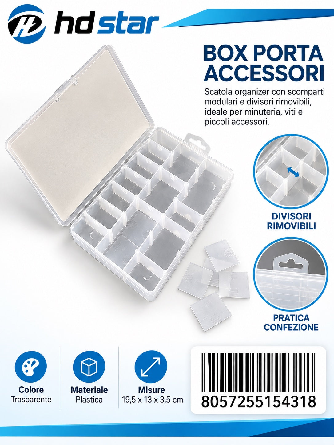 Box P/Accessori In Plastica X 1/12 Ct 96
