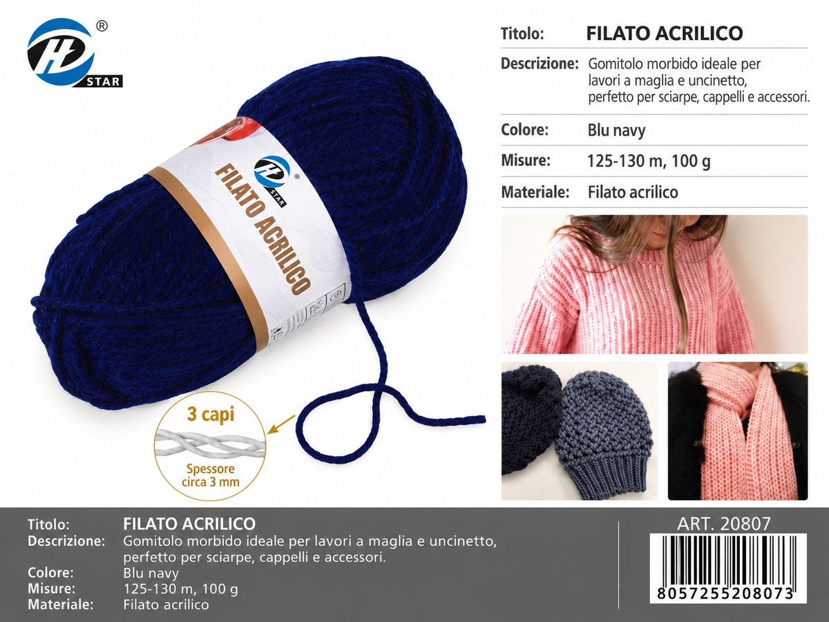 20807 Lana Acrilica 100G 125Mt 1/6 Ct72 848# (549 )