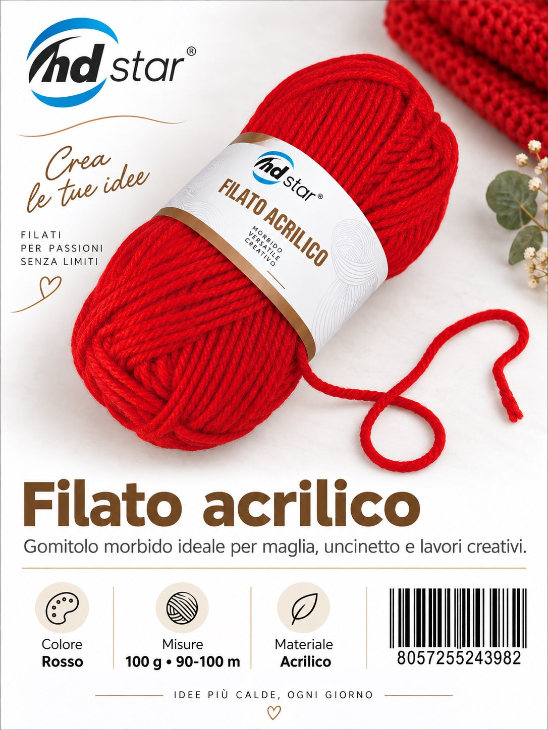 24398 Lana Acrilica 100G 130Mt 1/6 Ct72 836# (584 )