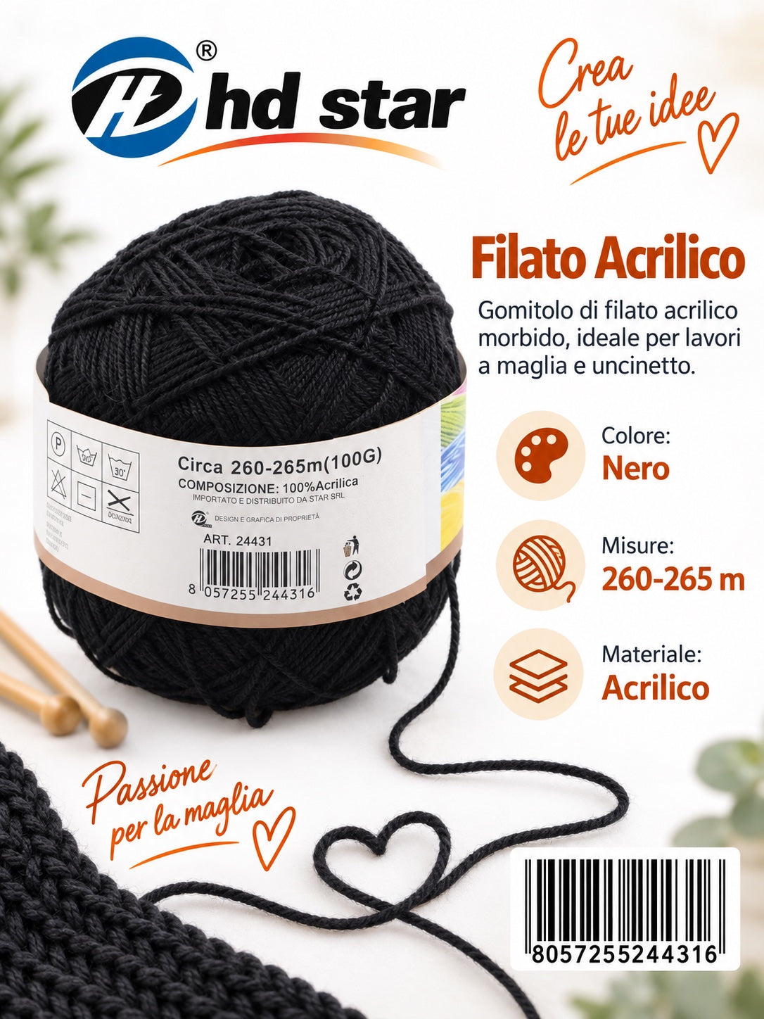 24431 Lana Acrilica 100G 1/6 Ct72 (564 )