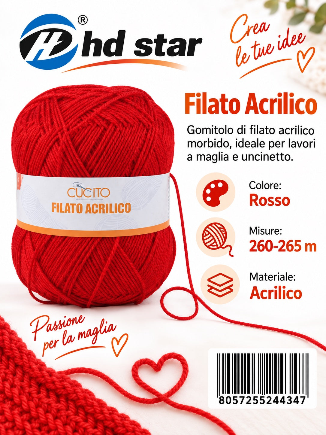 24434 Lana Acrilica 100G 1/6 Ct72 ( )