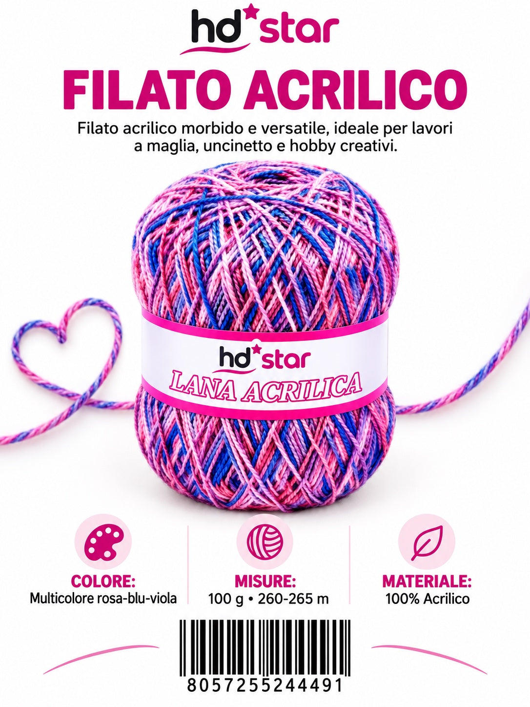 24449 Lana Acrilica 100G 1/6 Ct 72