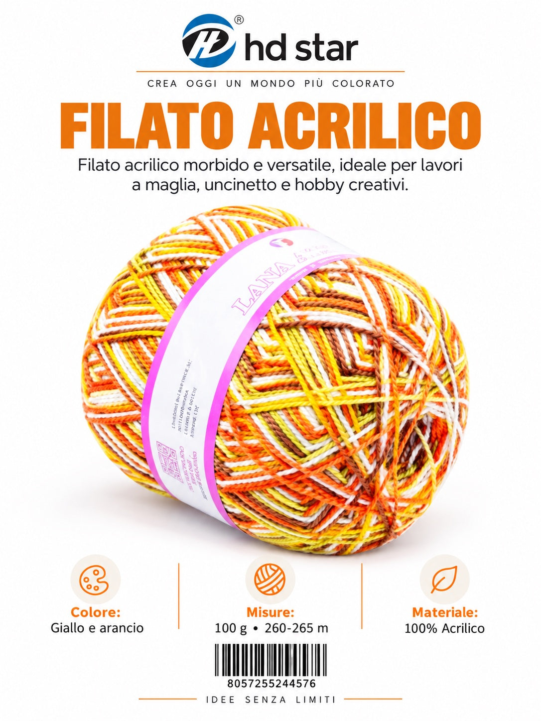 24457 Lana Acrilica 100G 1/6 Ct 72