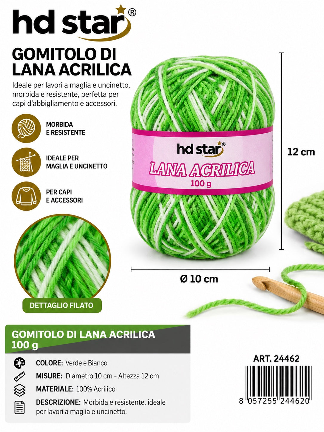 24462 Lana Acrilica 100G 1/6 Ct 72