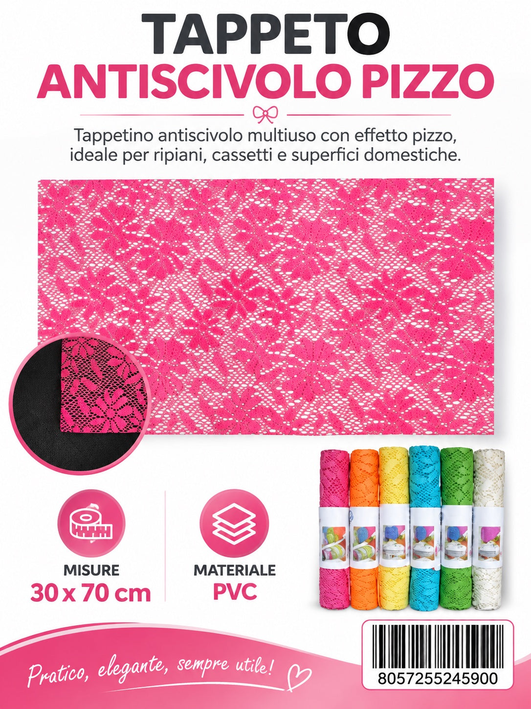 24590 Tappeto Antis.Pizzo 30X70Cm 1/12 Ct 72