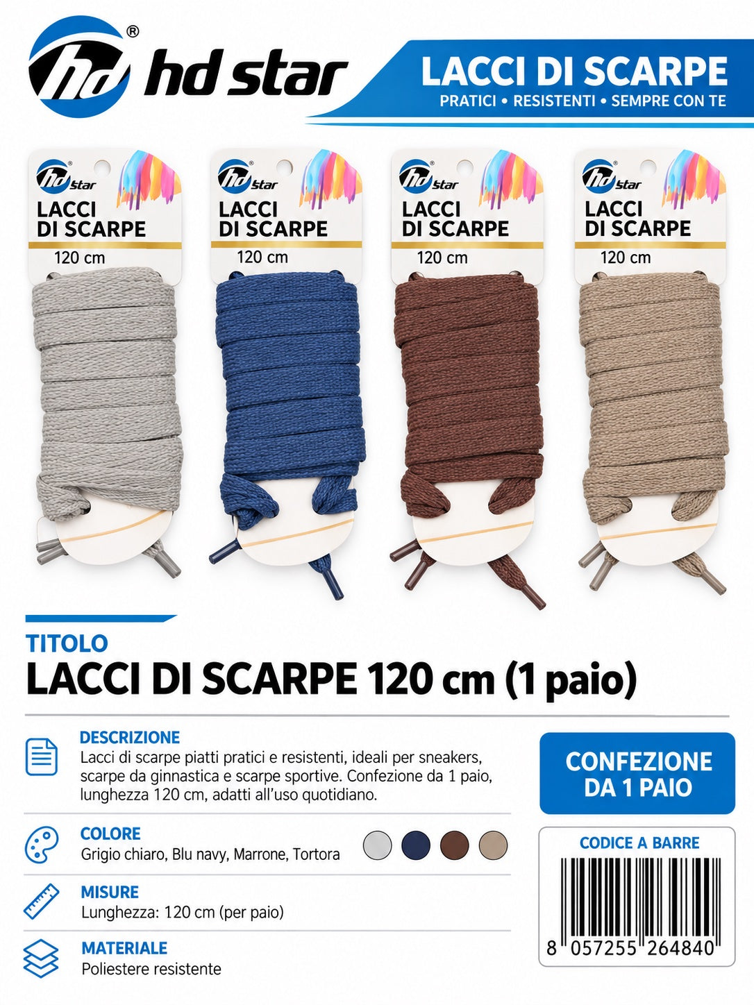 26484 Lacci Piatti 120 Cm 1/12