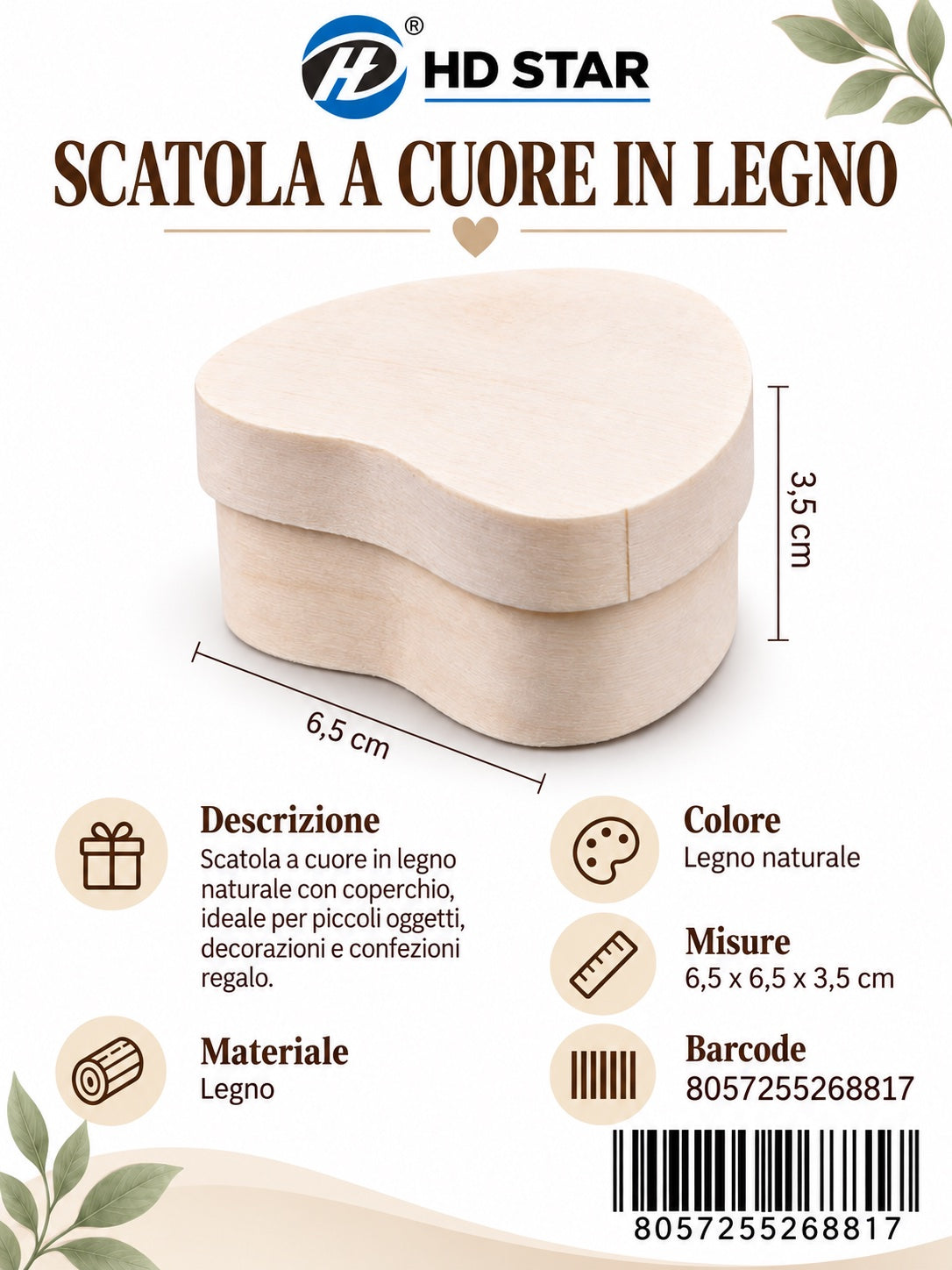 26881 Scatole Di Legno 6X3.5Cm 1/12