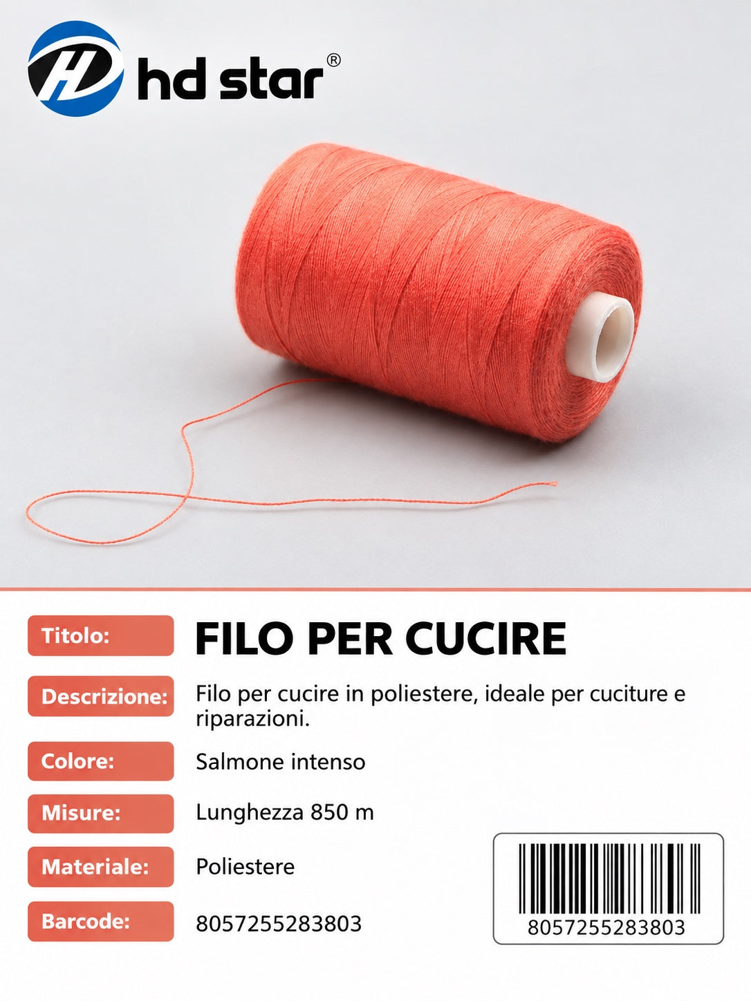 28380 Filo Per Cucire 850Cm 1/12 Ct 240