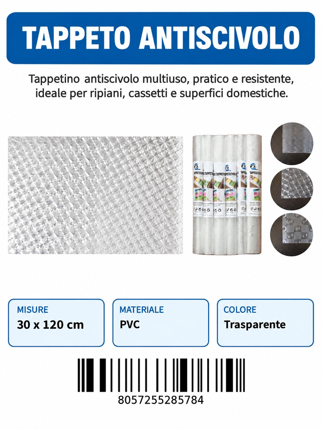 28575 Tappeto Antiscivolo Stp 3D 30*70Cm 1/6 Ct 120